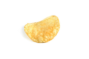 Potato chips side view isolated on white background