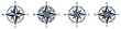 Compass icon set. Wind rose symbol. Vector
