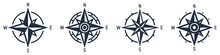 Compass Icon Set. Wind Rose Symbol. Vector