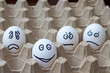 © Arkadiy - positive emotions depicted on eggs - conformity, during an epidemic.