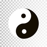 Yin Yang symbol. Vector icon of harmony and balance, yinyang sign isolated on transparent background. EPS 10