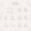 © ku4erashka - Oh Baby. Set baby shower inscriptions  for babies clothes and nursery decorations.