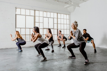 Wall Mural - Group of people exercising