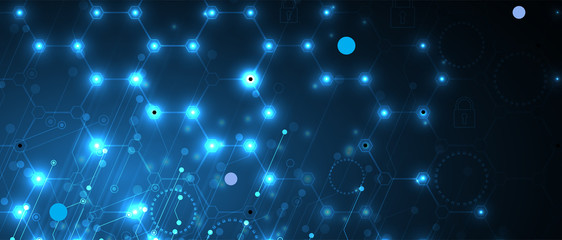 Technology data background, idea of global business solution