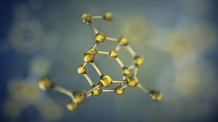Wall Mural - 3d illustration of molecule model. science background with molecules and atoms