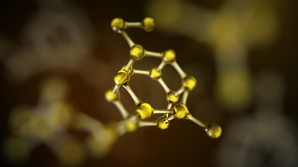 Wall Mural - 3d illustration of molecule model. science background with molecules and atoms