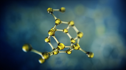 Wall Mural - 3d illustration of molecule model. science background with molecules and atoms