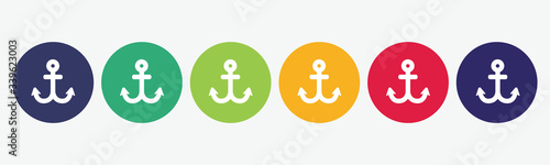 Cuadros en Lienzo Collection of 6 web buttons with anchor icon.