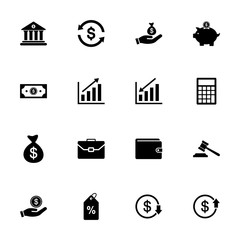 Wall Mural - Finance Icon set, money sign and symbol vector