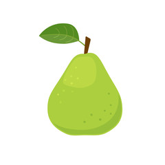 Wall Mural - Green pear icon flat design vector illustration