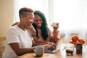 Wall Mural - Lesbian couple love