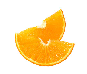 Wall Mural - Orange slice isolated on white. Orange fruit.