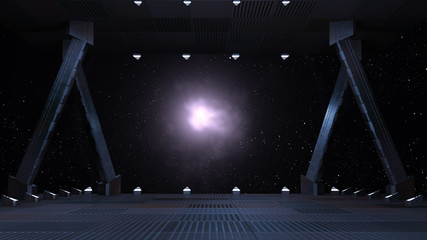 Wall Mural - Space environment, ready for comp of your characters.3D rendering	