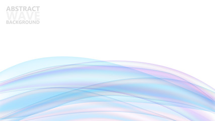 Fototapete - Abstract vector background with dynamic colorful waves. Modern color abstract background with blue wave curves. Vector template for website.