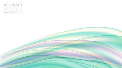 Fototapete - Abstract vector background with dynamic colorful waves. Modern color abstract background with green wave curves. Vector template for website.
