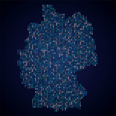Germany country map made from digital binary code