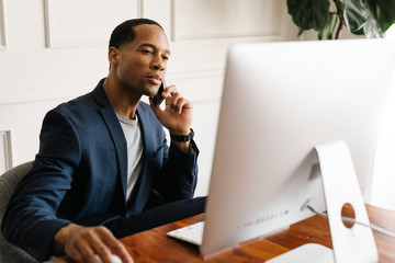 Man working on a computer