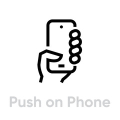 Wall Mural - Push on Phone Cameras icon. Editable line vector.