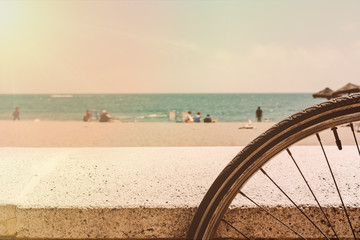  A bicycle parked on a beach