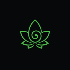 Poster - Cannabis logo design, spiral vector logo