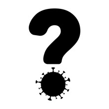 Coronavirus Question Mark Symbol Isolated On White Background