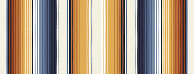 indigo blue, amber brown and navajo white southwestern serape blanket stripes seamless vector patter