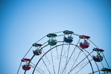 ferris wheel on a blue sky