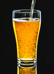 Canvas Print - A glass of cold beer macro photography