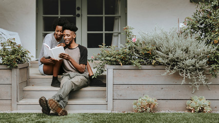 Couple reading together