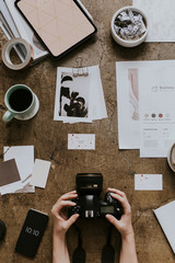 Photographers desk flatlay