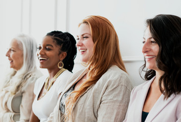 Women sitting in a row