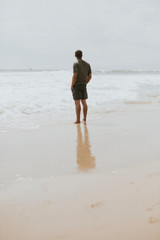 Canvas Print - Thoughtful man on the beach