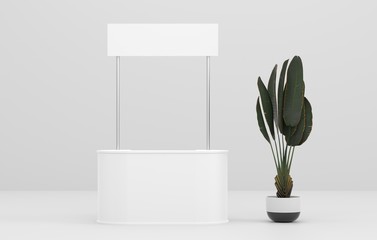 Wall Mural - booth stand mockup. 3d render.