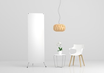Wall Mural - x-banner stand mockup. 3d render.
