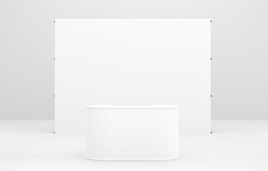 Wall Mural - wall stand banner mockup. 3d render.