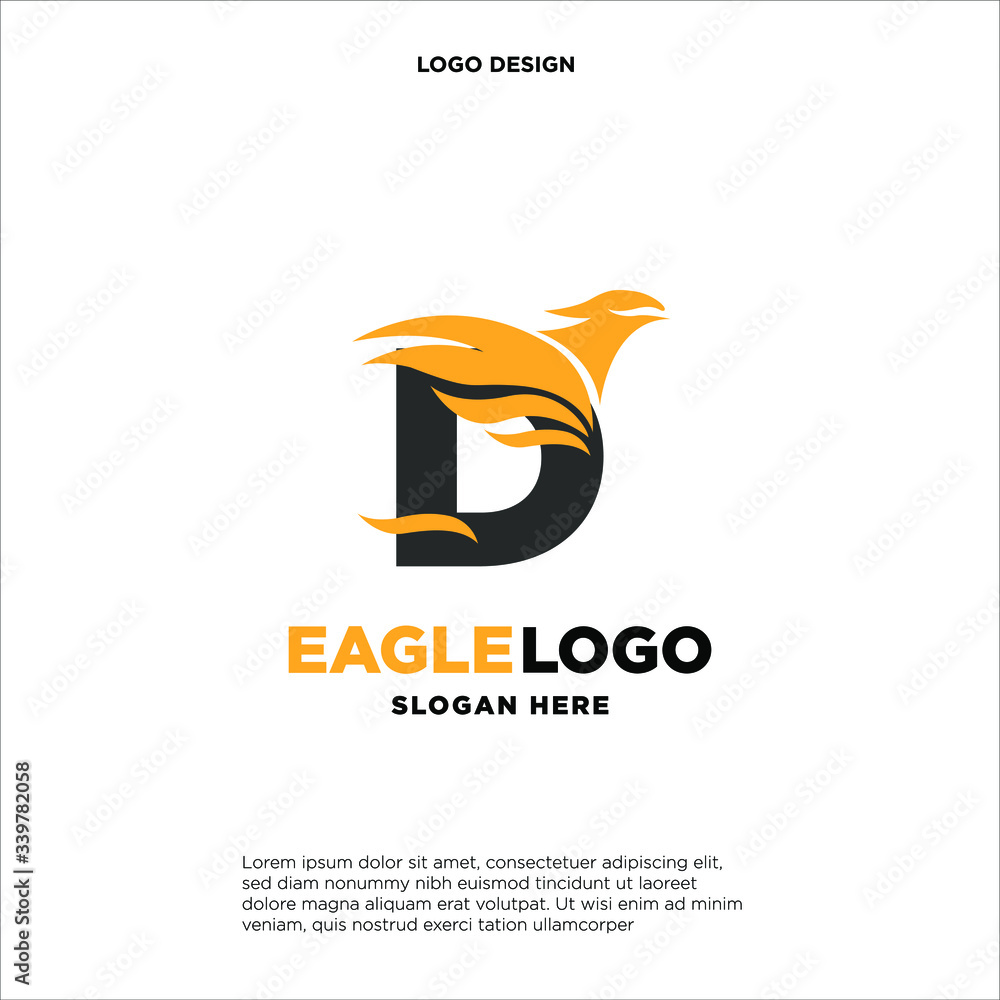 Initial D eagle logo vector Stock Vector | Adobe Stock