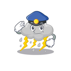 Wall Mural - Police officer mascot design of cloud stormy wearing a hat