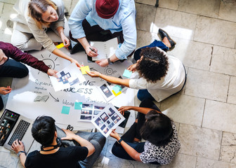 Poster - Startup team working on a project