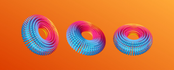 Torus. Element for design. 3d vector illustration for science, education or medicine.