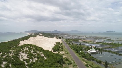 Wall Mural - Aerial of Van Tho coastline at Van Phong Bay, Van Ninh, Khanh Hoa. one of the most beautiful coastline in south central coast of Vietnam