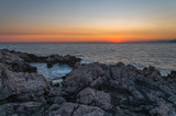 Fototapeta Niebo - Sunset over the sea, Adriatic sea, Montenegro
