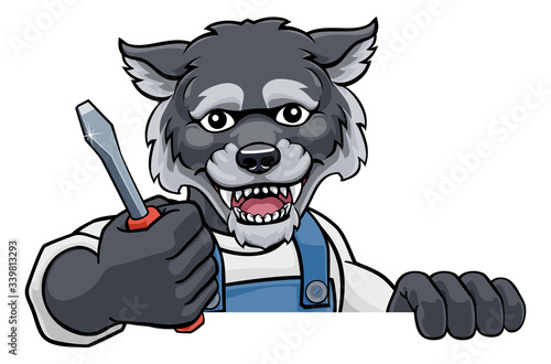 A wolf electrician, handyma...