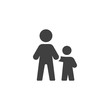 Man and child vector icon. filled flat sign for mobile concept and web design. Dad with son glyph icon. Symbol, logo illustration. Vector graphics