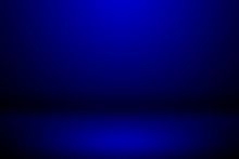 Abstract Empty Dark Blue Gradient Soft Light Background Of Studio Room For Art Work Design.

