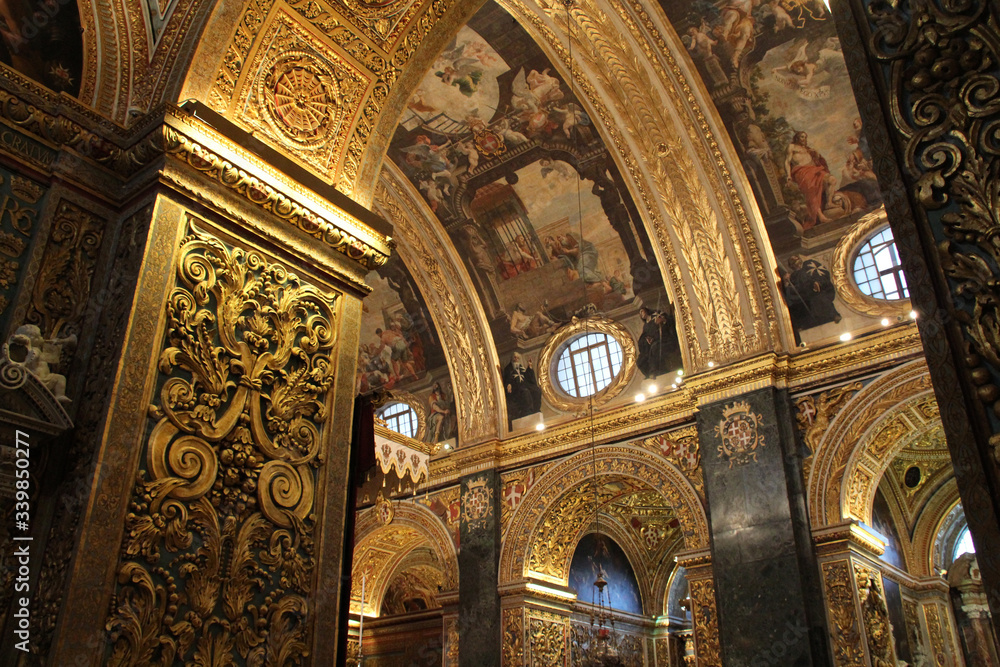 Obraz na płótnie baroque st john cathedral in valletta in malta w salonie