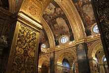 Baroque St John Cathedral In Valletta In Malta