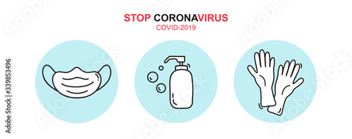 Photographie Stop coronavirus text icon