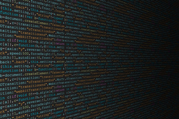 source code programming background in perspective view in colorful color.
