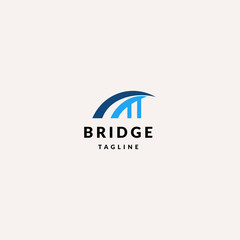 Poster - Creative abstract bridge logo design template