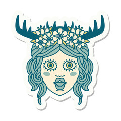 human druid character face sticker